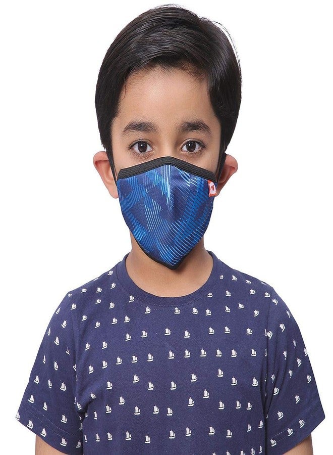 Wildcraft Supermask W95 Plus Reusable Outdoor Respirator Mask with Neckband for Kids - Pack of 5 (Small, Blu_trizi) - Image 1